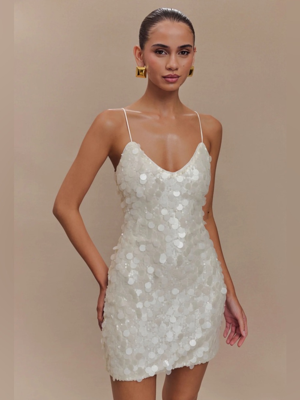Meshki Romilly Sequin V-Neck Mini Dress